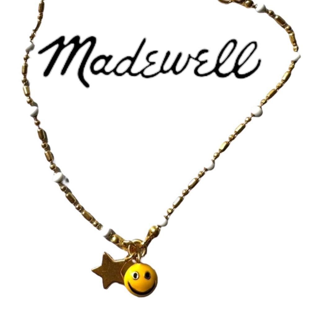 Madewell Gold Smiley Face Bracelet